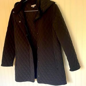 Super cool Garnet Hill quilted barn, jacket with removable collar S/M 💕